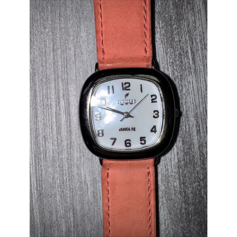 Peyote Bird Santa Fe Coral Working Watch Genuine Leather Band Made In France